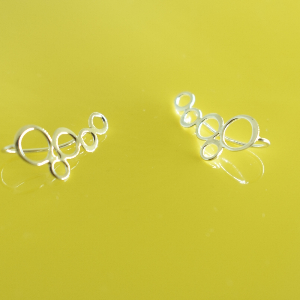 Sterling Silver Bubble Ear Climbers